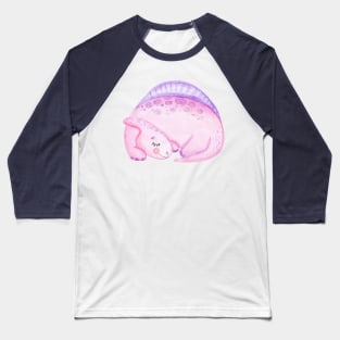 Pink dinosaur sleeping Baseball T-Shirt